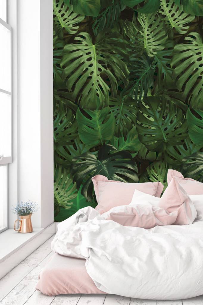 elleboog havik fee Botanical Behang Monstera, 97.4 x 280 cm – Natuurverfwebshop